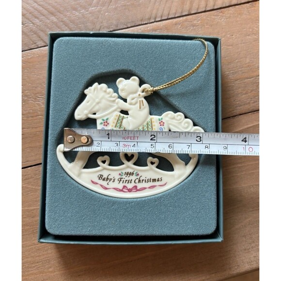 Lenox 1996 Baby's First 1st Christmas Tree Ornament Rocking Horse Used - Picture 7 of 9